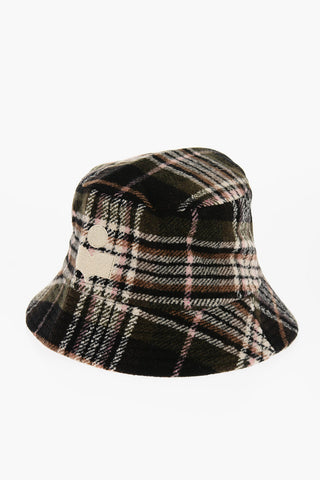 Plaid Motif HALEYH Bucket Hat with Embroidered Logo
