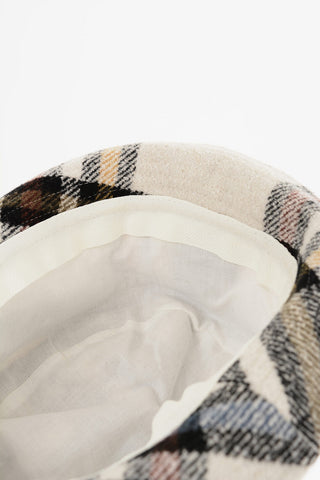 Cappello Bucket HALEYH Motivo Plaid con Logo Ricamato