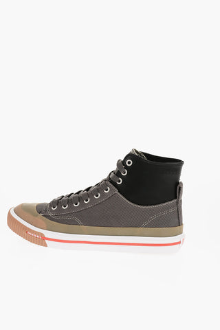 Cotton and Leather S-ATHOS High-Top Sneakrs