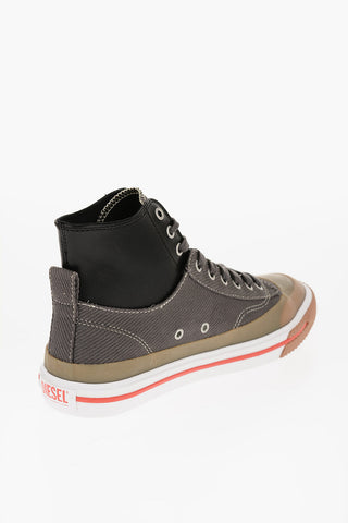 Cotton and Leather S-ATHOS High-Top Sneakrs
