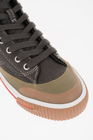 Cotton and Leather S-ATHOS High-Top Sneakrs