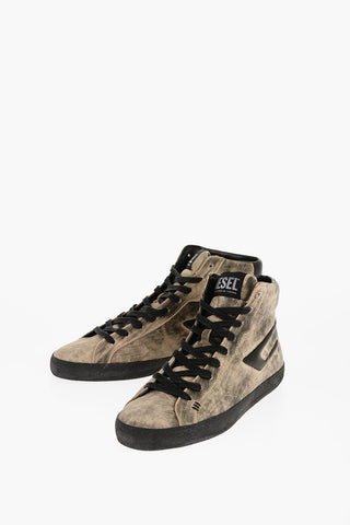Acid Wash Effect Leather S-LEROJI Low Top Sneakers