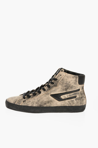 Acid Wash Effect Leather S-LEROJI Low Top Sneakers