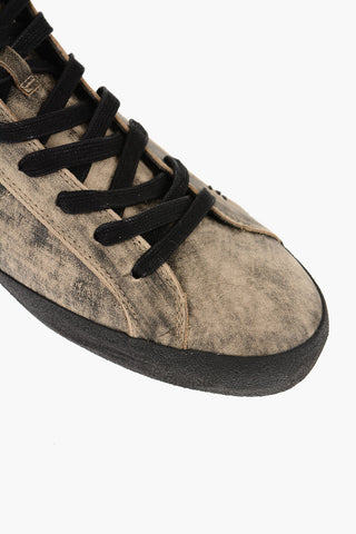Acid Wash Effect Leather S-LEROJI Low Top Sneakers