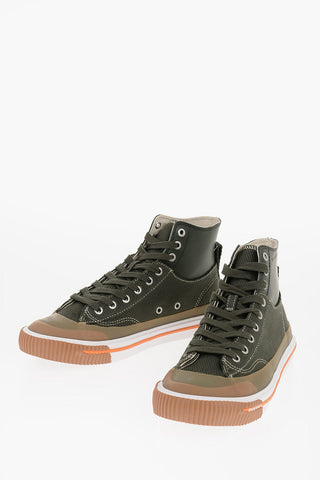 Cotton and Leather S-ATHOS High-Top Sneakrs