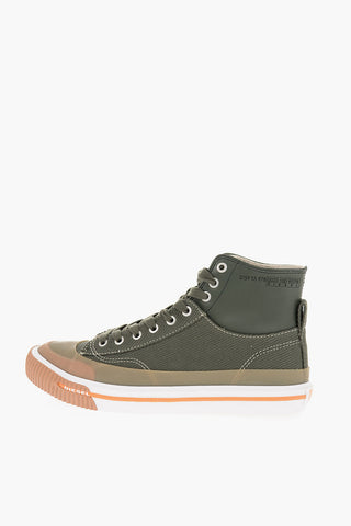 Cotton and Leather S-ATHOS High-Top Sneakrs