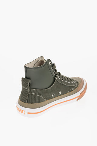 Cotton and Leather S-ATHOS High-Top Sneakrs