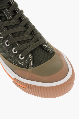 Cotton and Leather S-ATHOS High-Top Sneakrs