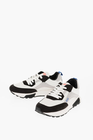 Sneakers Basse S-TYCHE in Camoscio e Tessuto con Dettagli a Contrasto