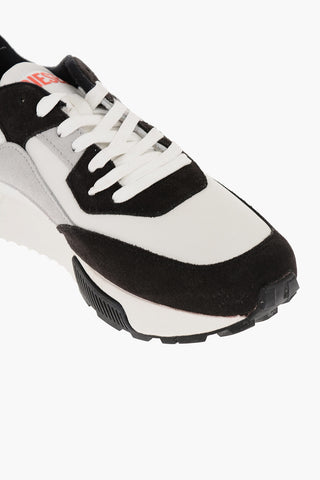 Sneakers Basse S-TYCHE in Camoscio e Tessuto con Dettagli a Contrasto
