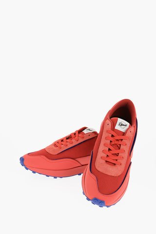 Two-Tone Leather and Mesh S-RACER Two-Tone Sneakers