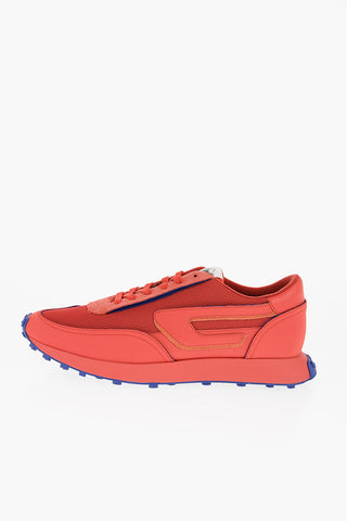 Two-Tone Leather and Mesh S-RACER Two-Tone Sneakers
