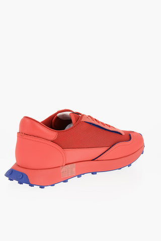 Two-Tone Leather and Mesh S-RACER Two-Tone Sneakers