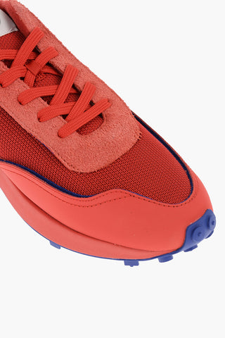 Two-Tone Leather and Mesh S-RACER Two-Tone Sneakers