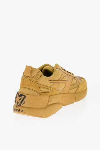 Leather S-SERENDIPITY SPORT Low-Top Sneakers with Suede and Written Details