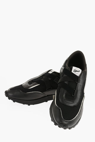Leather and Mesh S-RACER EVO Low Top Sneakers with Contrasting Details
