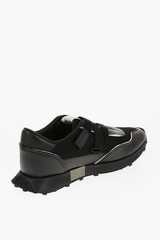 Leather and Mesh S-RACER EVO Low Top Sneakers with Contrasting Details