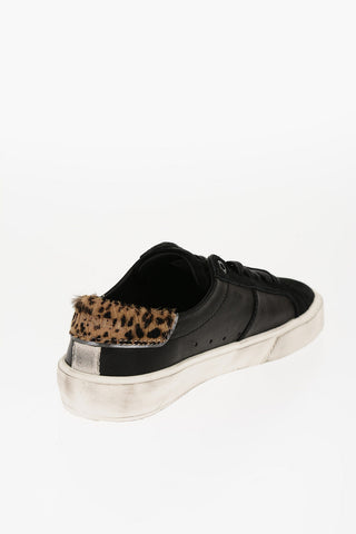 Solid Color Leather S-MYDORI LL Low-Top Sneaker With Animal Details