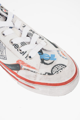 Printed Canvas S-ATHOS Low Top Sneakers