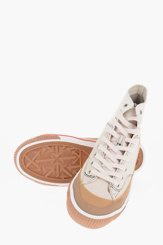 Cotton and Leather S-ATHOS High-Top Sneakrs