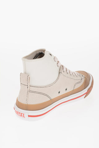 Cotton and Leather S-ATHOS High-Top Sneakrs