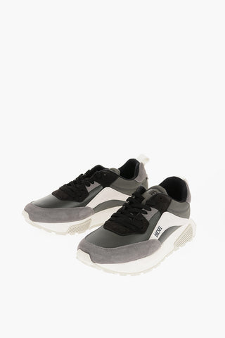 Sneakers Basse S-TYCHE in Camoscio e Tessuto con Dettagli a Contrasto