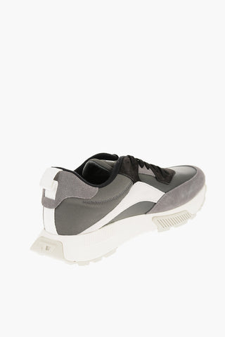 Sneakers Basse S-TYCHE in Camoscio e Tessuto con Dettagli a Contrasto