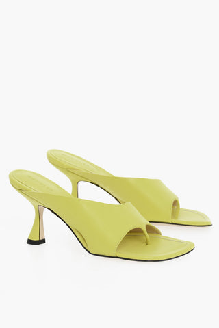 Leather JULIO Thong Mules Heel 9cm