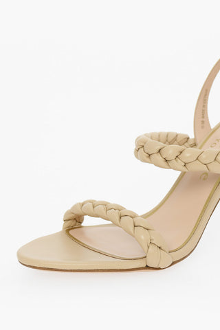Leather SAFFRON Sandals with Braided Details Heel 10cm