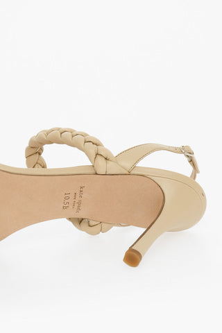 Leather SAFFRON Sandals with Braided Details Heel 10cm