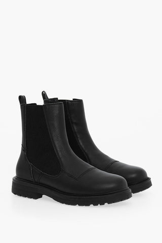 Solid Color Leather D-ALABHAMA Chelsea Boots