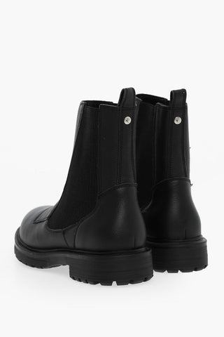 Solid Color Leather D-ALABHAMA Chelsea Boots