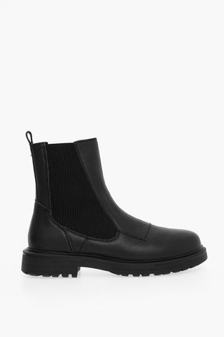 Solid Color Leather D-ALABHAMA Chelsea Boots