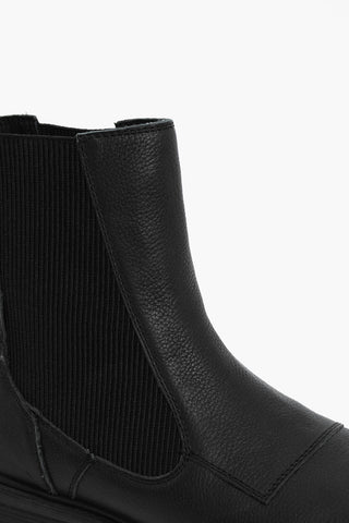 Solid Color Leather D-ALABHAMA Chelsea Boots