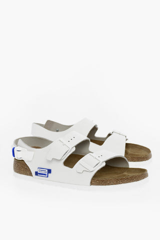 ADER ERROR Leather MILANO Sandals with Double Buckle and Snap Fastening at the Back