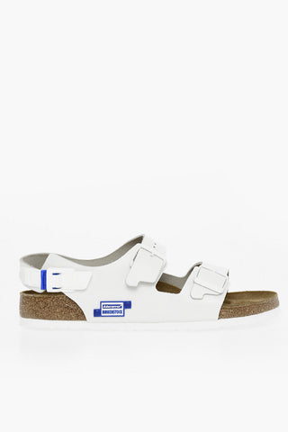ADER ERROR Leather MILANO Sandals with Double Buckle and Snap Fastening at the Back
