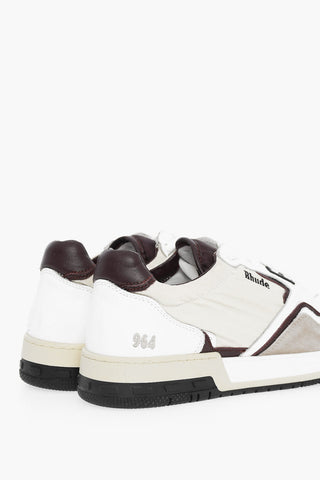 Vintage Effect Leather and Fabric RACING Low Top Sneakers