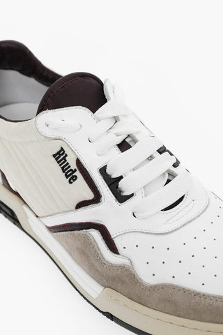 Vintage Effect Leather and Fabric RACING Low Top Sneakers