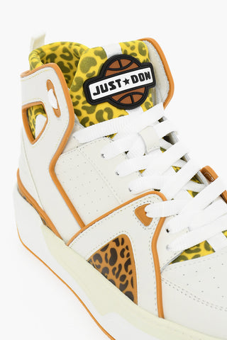 Sneakers Alte BASKETBALL JD1 in Pelle e Tessuto con Dettagli a Fantasia Animalier
