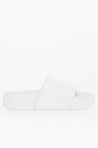 Slides in Pelle a Tinta Unita con Platform 4.5cm