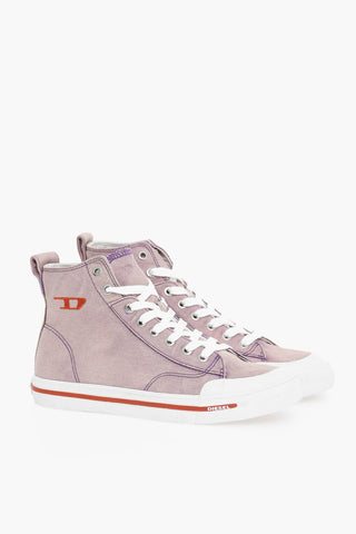 Canvas S-ATHOS High-Top Sneakers with Visible Stitching