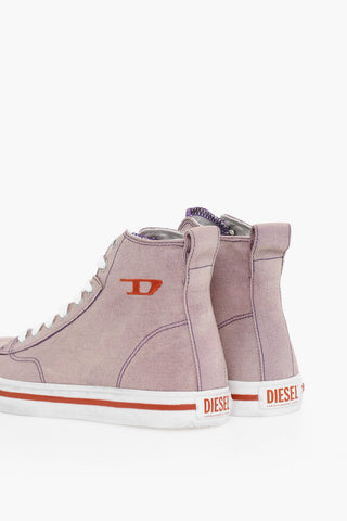 Canvas S-ATHOS High-Top Sneakers with Visible Stitching