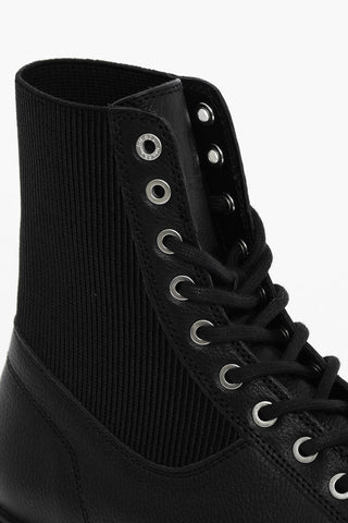 Solid Color Leather and Fabric D-ALABHAMA EC Combat Boots