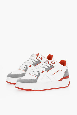 Leather LUXURY JD3 Low Top Sneakers with Suede Trims and Contrasting Details