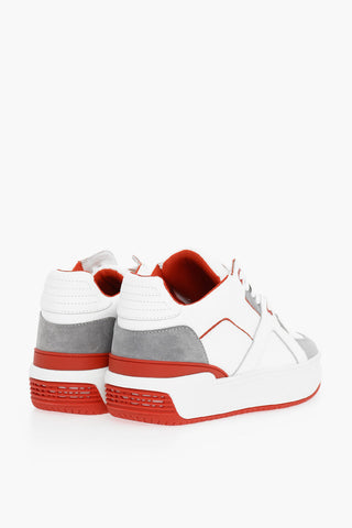 Leather LUXURY JD3 Low Top Sneakers with Suede Trims and Contrasting Details