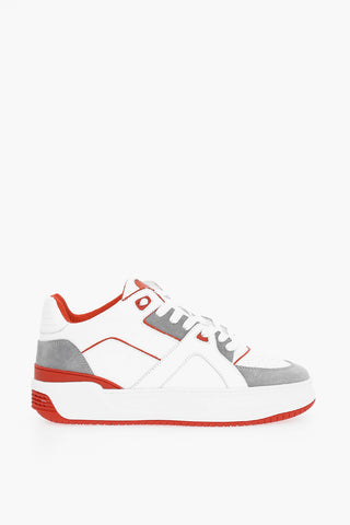 Leather LUXURY JD3 Low Top Sneakers with Suede Trims and Contrasting Details