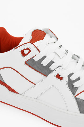 Leather LUXURY JD3 Low Top Sneakers with Suede Trims and Contrasting Details