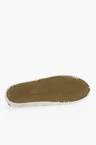 Vintage Effect Canvas MARSEILLE Slip-On Sneakers with Suede Trims and Glittered Toe