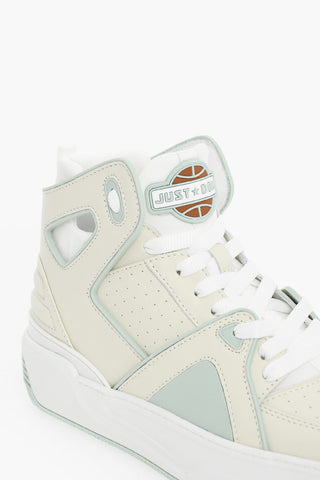 Leather and Fabric BASKETBALL JD1 High-Top Sneakers with Contrasting Details