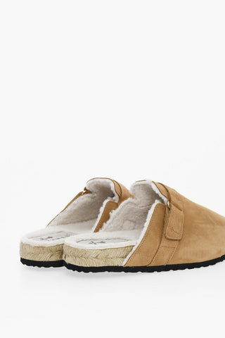 Mules CLOG in Camoscio con Interno in Ecopelliccia